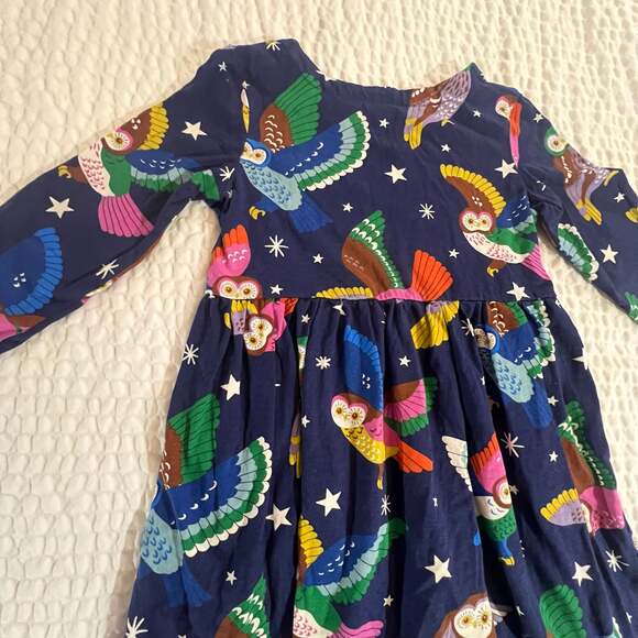 Mini Boden Girls Flying Owl Night Sky Jersey Pocket Dress Size 7-8 YRs Skater Dr - Picture 6 of 6